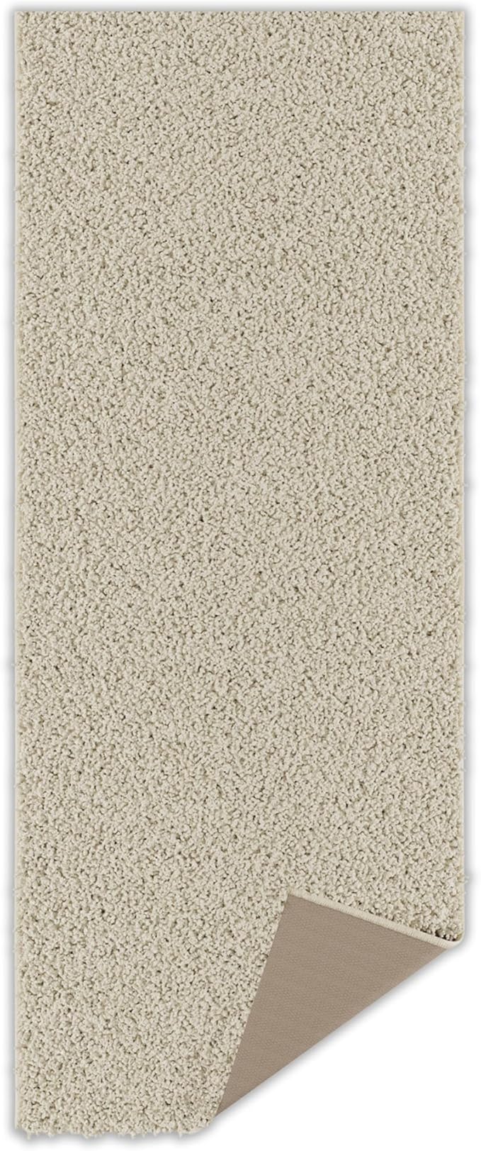 Ottomanson 3' x 16' Shaggy Runner Rug - Plush & Cozy Non-Slip Carpet for Bedroom, Living Room, Bathroom & Entryway - Durable & High-Traffic Friendly for Hallways & Dorms, Cream