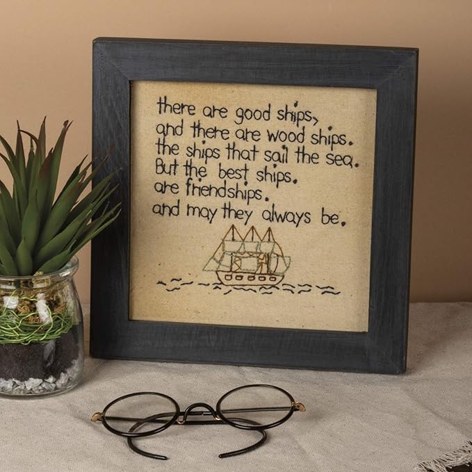 Primitives by Kathy 12558 Rustic Stitched Wall Décor, 7.75 x 7.75-Inches, There are Good