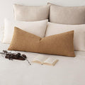 Foindtower Decorative Textured Boucle Throw Pillow Covers Accent Solid Pillow Cases Neutral Long Body Lumbar Couch Cushion Case for Chair Sofa Bedroom Living Room Home Decor 14x36 Inch,1PC,Tobacco