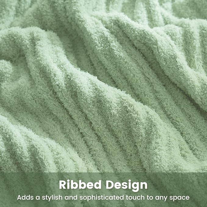 Snuggle Sac Queen Size Blanket for Bed, Soft Luxurious Bedding Blankets, Large Fuzzy Plush Microfiber Blankets, Sage Green, 90x90 inches