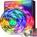 KSIPZE 200ft (2 Rolls of 100 ft) Led Strip Lights RGB Music Sync Color Changing Bluetooth Led Lights with Smart App Control Remote Led Lights for Bedroom Room Lighting Flexible Home Décor