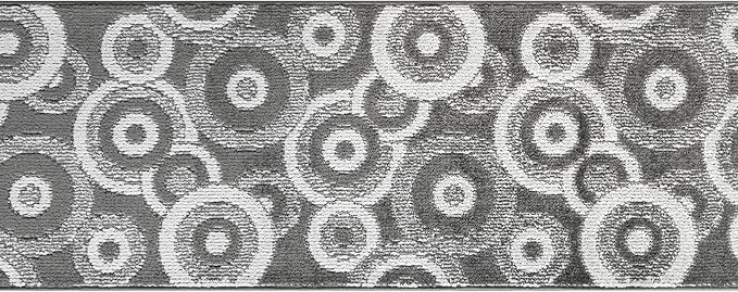 Custom Length Cut to Size Retro Modern Geometric Carpet Runner Rug for Hallways, Non Slip Rubber Backed, 31 inch Wide X Customized Length, Geo Grey, 31 inch X 16 feet