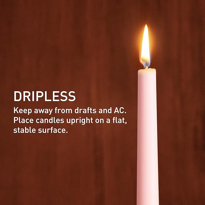 Viyffo 12 Inch Taper Candles Pink with a Purple Hue Set of 4 Unscented Smokeless Long Tall Tapered Candle for Candlesticks Sticks Wedding Advent Home Decor Dinner Christmas