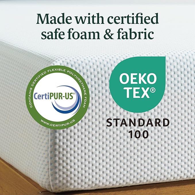 ZINUS 6 Inch Green Tea Cooling Memory Foam Mattress [New Version], Short Queen, Fiberglass Free, Medium Firmness, Cooling Gel Foam, Certified Safe Foams & Fabric, Mattress in A Box