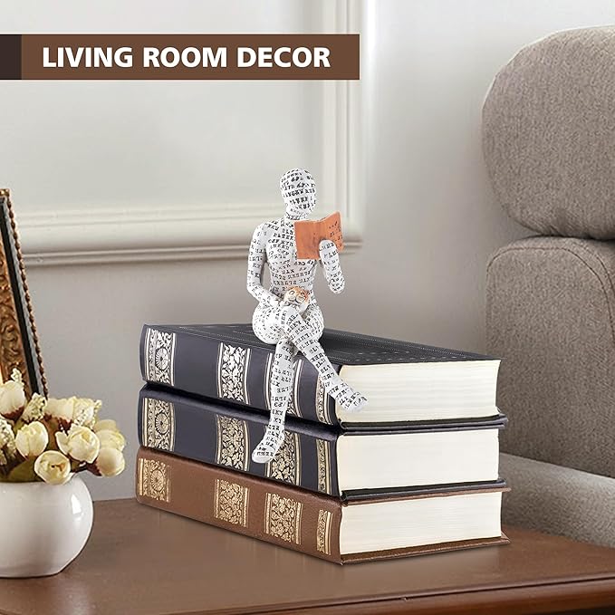 GRAPMKTG Home Decor Pulp Reading Women Thinker Statue Aesthetic Sculpture Room Decor Modern Abstract Decoration on Shelf Table Desk 3 Pack