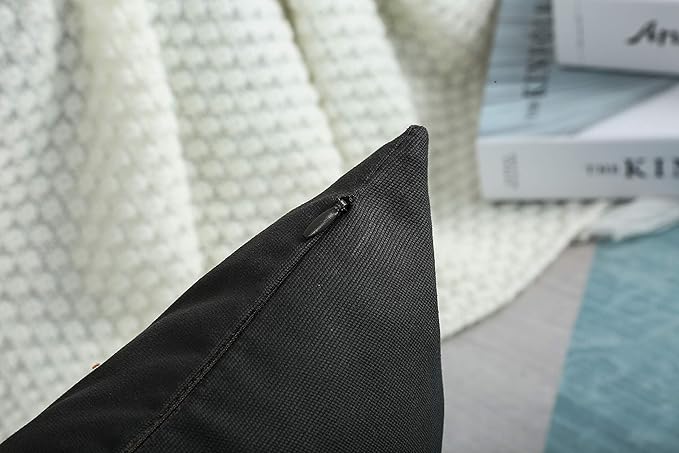 TangDepot Handmade Decorative Solid 100% Cotton Canvas Throw Pillow Covers/Cushion Covers, 45 Colors Available - (20" x20" , Charcoal Gray, 2 Count (Pack of 1))