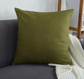 TangDepot Handmade Decorative Solid 100% Cotton Canvas Throw Pillow Covers/Pillow Shams, (16"x16", Olive Green)
