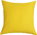 TangDepot Handmade Decorative Solid 100% Cotton Canvas Throw Pillow Covers/Pillow Shams, (18"x18", Yellow)