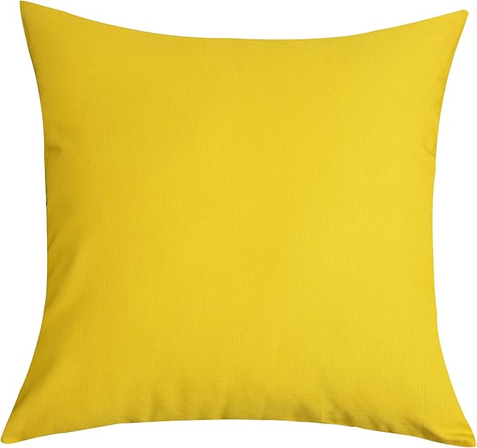 TangDepot Handmade Decorative Solid 100% Cotton Canvas Throw Pillow Covers/Pillow Shams, (28"x28", Yellow)