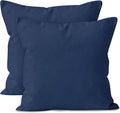 Encasa XO Throw Pillow Covers 20x20 in Set of 2 Scotch Blue | No Inserts | Cotton Pillow Covers for Living Room, Bed, Sofa, Couch | Decorative Cushion Covers with Improved Zippers