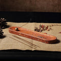 Koville Red Travertine Incense Holder, Incense Holder for Sticks, Natural Stone Incense Burner Ash Catcher for Meditation Yoga SPA, Balsam Fir/Palo Santo/Sage/Cone, Home Table Decor