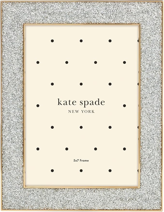 Kate Spade New York 897450 Sitting Pretty 5x7 Silver Glitter Frame
