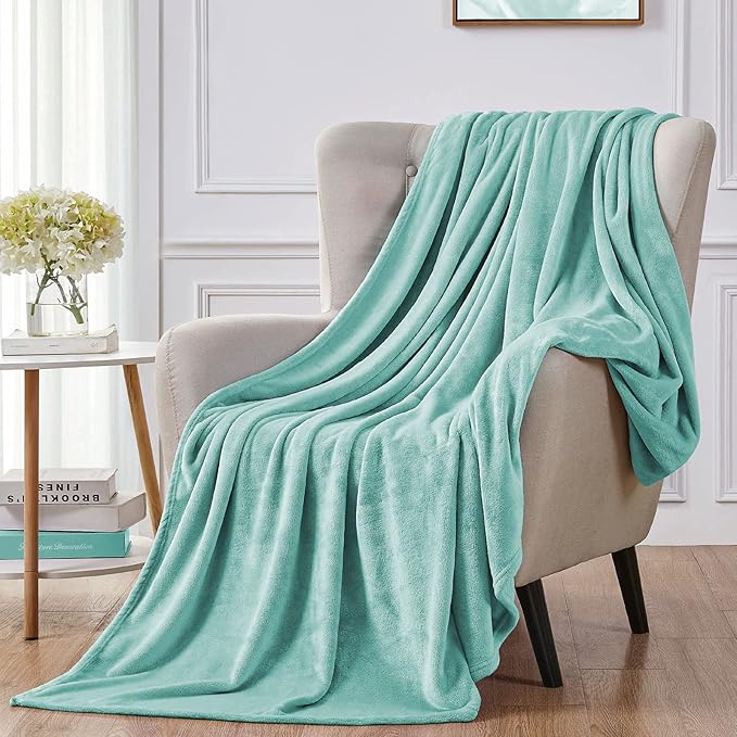 Walensee Fleece Blanket Plush Throw Fuzzy Lightweight (XL-Twin Size 66x90 Light Blue) Super Soft Microfiber Flannel Blankets for Couch, Bed, Sofa Ultra Luxurious Warm and Cozy for All Seasons