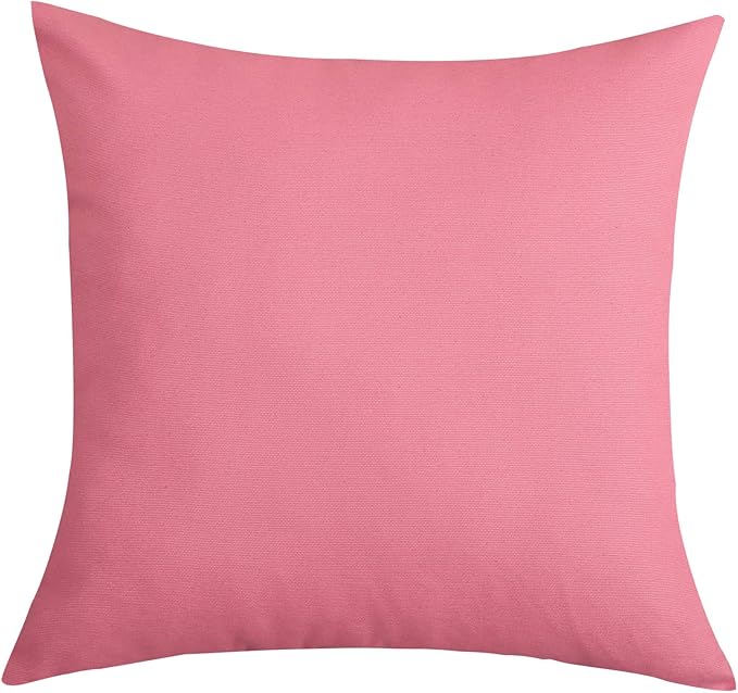 TangDepot Handmade Decorative Solid 100% Cotton Canvas Throw Pillow Covers/Pillow Shams, (24" x24" , Pink, 1 Count (Pack of 1))
