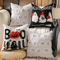 TOYPOPOR Halloween Decorations, 2 Packs Double Sided Ghost Pillow Covers, Soft Faux Fur Throw Pillow Cases, Indoor Outdoor Couch Cushion Case for Fall Autumn Bedroom Living Room Home Decor 16''x16''