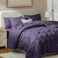 Nestl All Season Comforter Set and Bedding - Purple, 7 Piece - Pinch Pleated, Bags for Full Size Bed, Sheets, Comforter, Pillowcases, Shams