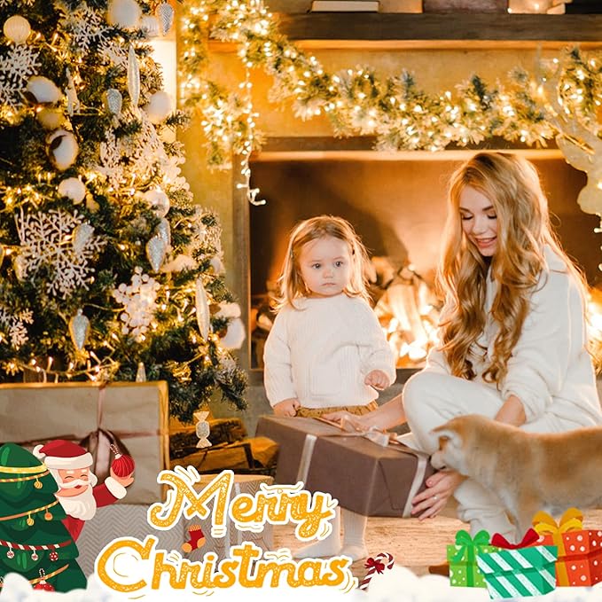 JMEXSUSS 33ft 100 LED Warm White Christmas Lights Outdoor, Battery Power String Lights Waterproof, Twinkle Fairy Mini Lights with 8 Modes Remote Indoor