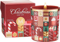 M&SENSE Candy Cane Apple & Coconut Scented Holiday Candle for Christmas, 9.9oz 55Hours Burn Time Fruit Scent Cotton Wick Clean Non Toxic Natural Soy Wax Candle for Spa Yoga Meditation
