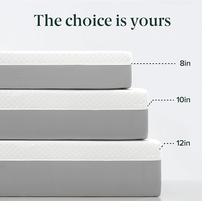 ZINUS 10 Inch Green Tea Essential Memory Foam Mattress [New Version], Twin, Fiberglass Free, Medium Feel, Breathable Airflow Memory Foam, Certified Safe Foams & Fabric, Mattress in A Box