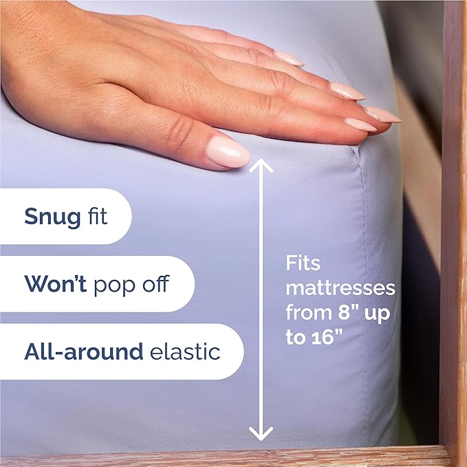 Full Size 4 Piece Sheet Set - Comfy Breathable & Cooling Bed Sheets Set - Hotel Luxury Bedding for Women, Men, Kids, Teens, Boys & Girls - Deep Pockets, Ultra-Soft, Wrinkle Free - Oeko-Tex - Lavender