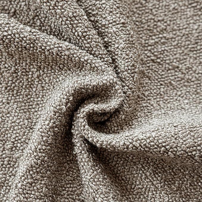 Foindtower Decorative Textured Boucle Throw Pillow Covers Accent Solid Pillow Cases Neutral Soft Cozy Couch Cushion Case for Chair Sofa Bedroom Living Room Home Decor 24x24 Inch,1PC,Light Taupe