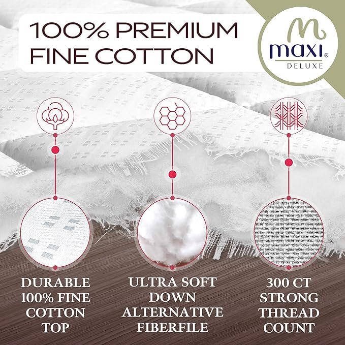 MAXI PortaCrib Size Mattress Pad - Luxurious Cotton Sateen Mattress Protector - Soft, Comfortable, and Breatheable Mattress Cover - Mattress Pad Protects Mattress from Dust, Dirt, Spills, and Stains
