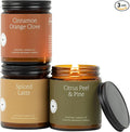 Fontana Candle Co Wood Wick Beeswax Jar Candles - 3-Jar Fall Bundle - Made with Coconut Oil & Pure Essential Oils – Clean Burn, Long Lasting and Non-Toxic Candles for Home & Room Decor