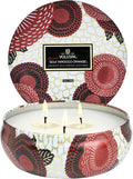 Voluspa Spiced Goji Tarocco Orange, 3 Wick Tin Candle, 12 Ounces, 40 Hour Burn Time, Coconut Wax for Clean Burning, Handcrafted in The USA