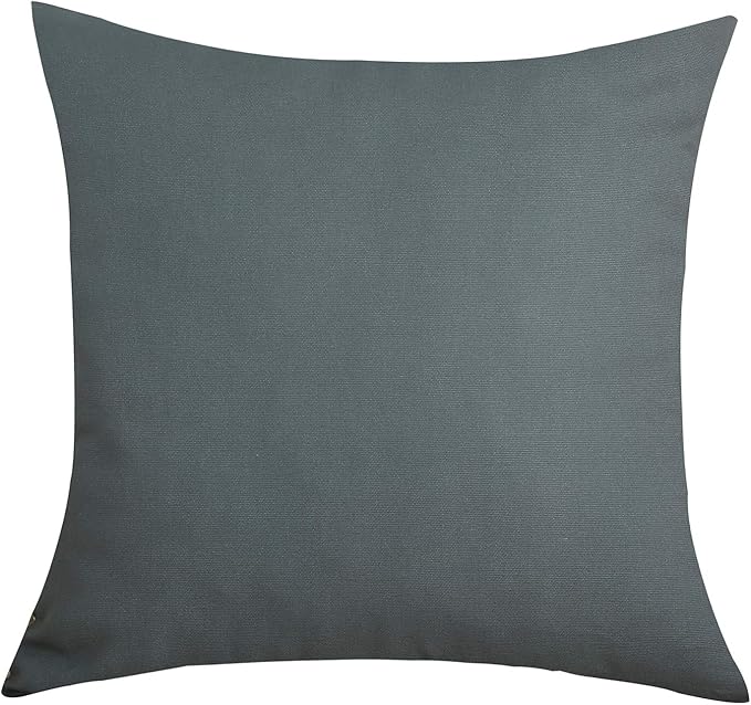TangDepot Set of 2 Handmade Decorative Solid 100% Cotton Canvas Throw Pillow Covers/Cushion Covers, 45 Colors Available - (20"x20" 2 Pieces, Steel Grey)