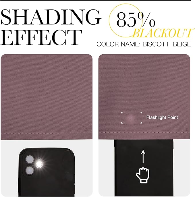 NICETOWN Patio Glass Door Blackout Curtains for Bedroom/Living Room, Dry Rose, 42 inches Wide x 90 inches Long, 1 Pair, Privacy Panel Drapes for Dining Room and Guest Room