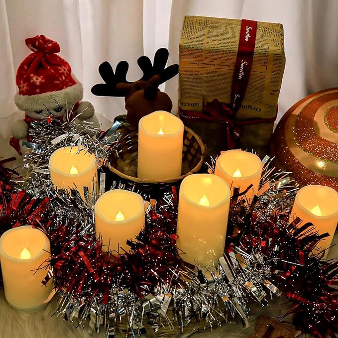 Aignis 14pcs Flameless LED Candles Battery Operated with Remote Timer, Outdoor Indoor Waterproof, Warm Glow for Cozy & Romantic Home/Wedding/Holiday Décor (D 3'' x H 4''/5''/6'')