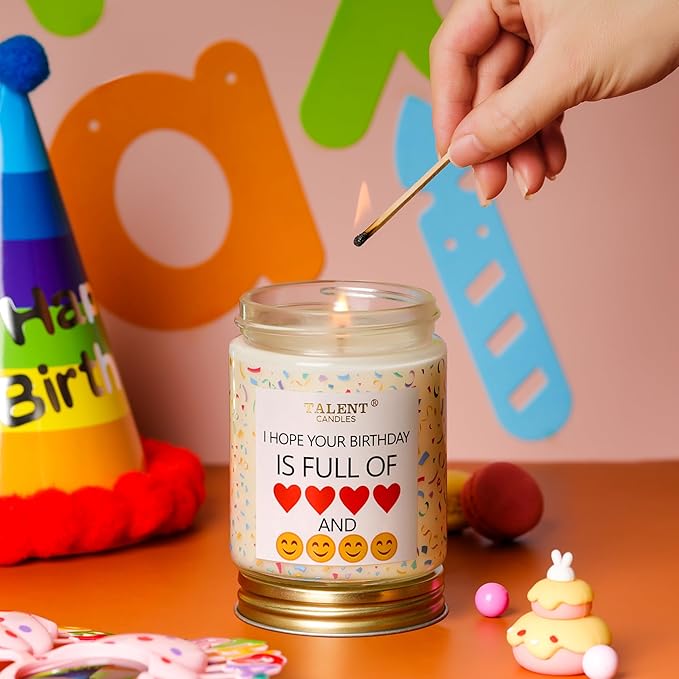 Happy Birthday Candle| Birthday Gifts for Women Girls Best Friend | Birthday Candles Gifts Ideas | Pear & White Jasmine Scented Candles