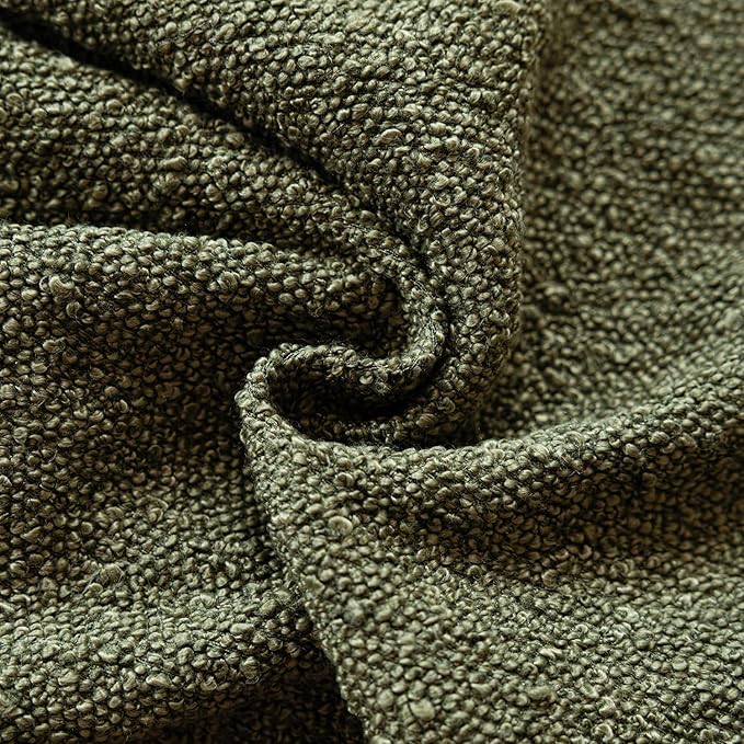 Foindtower Decorative Textured Boucle Throw Pillow Covers Accent Solid Pillow Cases Neutral Soft Cozy Couch Cushion Case for Chair Sofa Bedroom Living Room Home Decor 22x22 Inch,1PC,Moss Green