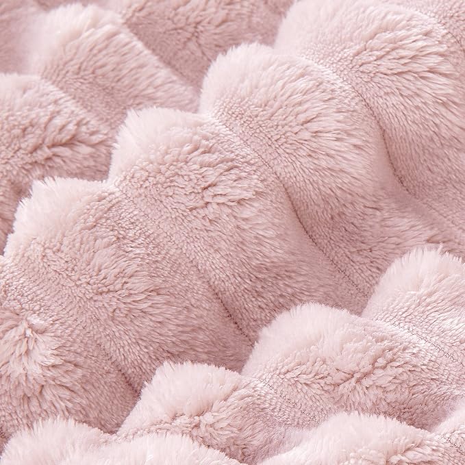 BEDELITE Fleece Twin Comforter Set -Super Soft & Warm Fluffy Pink Bedding, Luxury Fuzzy Heavy Bed Set for Winter with 1 Pillow case