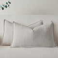 a moment Linen Pillow Covers Set of 2,Boho Farmhouse Throw Pillowcases Neutral Textured Decorative Covers for Couch Sofa Bed, Soft Linen Blend Accent Case Cushion Living Room Home Decor 20"x12"Ivory