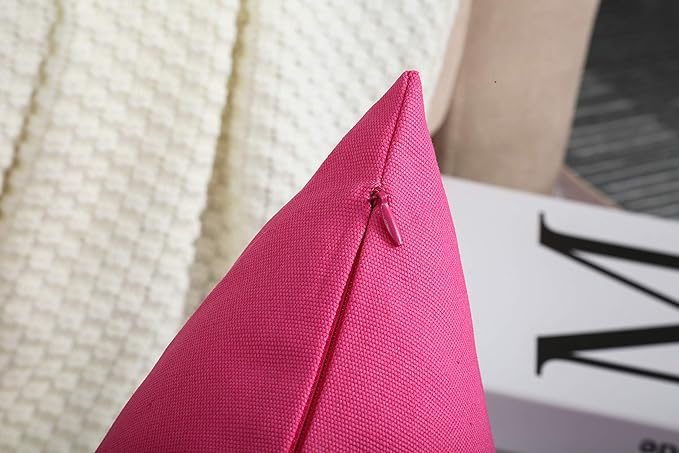 TangDepot Handmade Decorative Solid 100% Cotton Canvas Throw Pillow Covers/Pillow Shams, (28" x28" , Hot Pink, 1 Count (Pack of 1))
