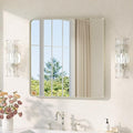 TETOTE Brushed Nickel Bathroom Mirror 30 x 30 Brushed Nickel Metal Framed Bathroom Mirror, Tempered Glass, Modern Farmhouse Wall Mounted Mirror for Decorative(Horizontal/Vertical)