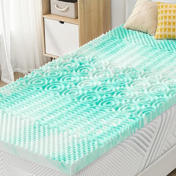 SINWEEK 2 Inch Memory Foam Mattress Topper Twin XL, Twin Extra Long Mattress Pads for College Dorm Single Bed, Pressure Relieve CertiPUR-US Certified, 39x80 Inches, Green