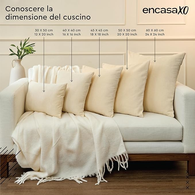 Encasa XO Throw Pillow Covers 20x20 in Set of 2 Light Pink | No Inserts | Cotton Pillow Covers for Living Room, Bed, Sofa, Couch | Decorative Cushion Covers with Improved Zippers