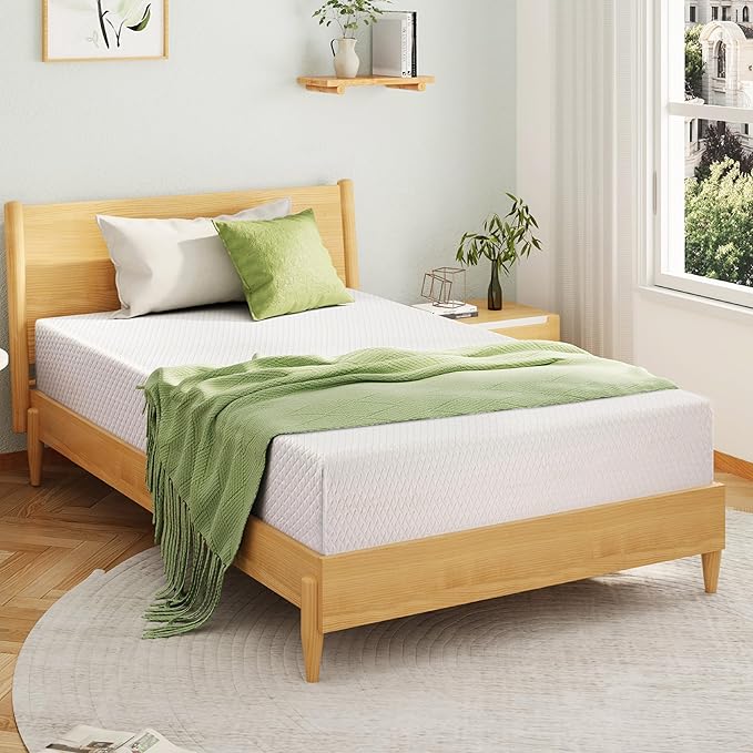 EGOHOME King Size Memory Foam Mattress, 12 Inch Bed Mattress in a Box with Cooling Green Tea Gel, Relieve Pressure with Medium Support, CertiPUR-US Certified, 80''L x 76''W, White