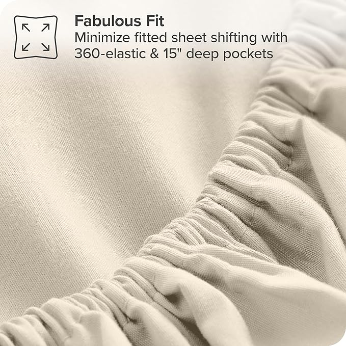 Bare Home Bed-in-A-Bag 8 Piece Comforter & Sheet Set - Split King - Goose Down Alternative - Ultra-Soft 1800 Premium Bedding Set (Split King, Sand/Sand)