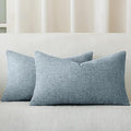 a moment Blue Chenille Throw Pillow Covers 12x20 Inch Pack of 2 Modern Decorative Throw Pillow Covers Farmhouse Cross Covers Modern Home Decor for Sofa Bedroom Living Room
