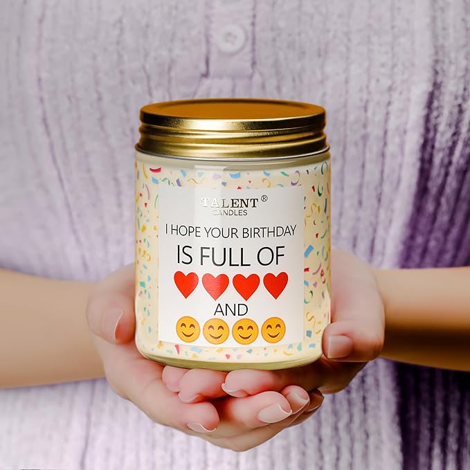 Happy Birthday Candle| Birthday Gifts for Women Girls Best Friend | Birthday Candles Gifts Ideas | Pear & White Jasmine Scented Candles