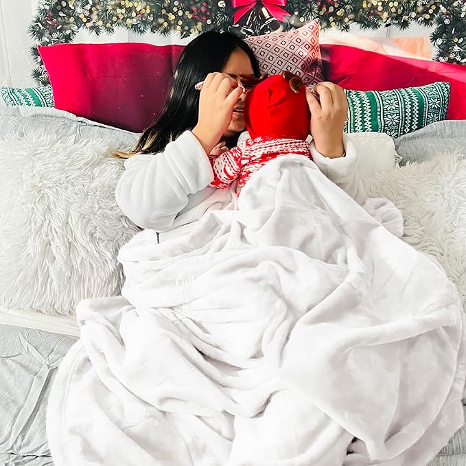 Bedsure GentleSoft Fleece Blanket California King White - Lightweight Plush Fuzzy Cozy Soft Bed Blankets, 102x96 inches