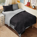 Joiedomi Twin Comforter Set with Sheets Black, 5 Pieces Twin Bedding Sets with 1 Down Alternative Comforter, 1 Flat Sheet, 1 Fitted Sheet, 1 Pillowcase and 1 Pillow Sham, Bed in a Bag for All Seasons
