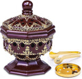 AM Lux Octagon Incense Burner – Bakhoor & Cone Holder | Charcoal Resin Burner for Frankincense, Myrrh & Aromatherapy | Decorative Mabkhara for Home, Office & Meditation Room Decor | Gift Box (Brown)