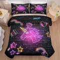 Tailor Shop Unicorn Comforter Sets King Size,Black Unicorn Bedding Sets for Girls Kids Teens with 2 Pillowcase…