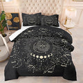Tailor Shop Bohemian Sun and Moon Comforter Set for Adults Girls Kids Black Grey Luxury Constellation Comforter Decor Sun and Moon Galaxy Bedding Sets Queen Size Whit 1 Comforter 2 Pillowcases,07…
