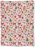 Christmas Blanket, Soft Lightweight Flannel Cute Santa Snowman Penguin Gingerbread Throw Blanket for Couch, Bed, Travel & Decor Gifts, Cozy Warm Fuzzy Holiday Blankets for Adults Women Girls 60×50 in