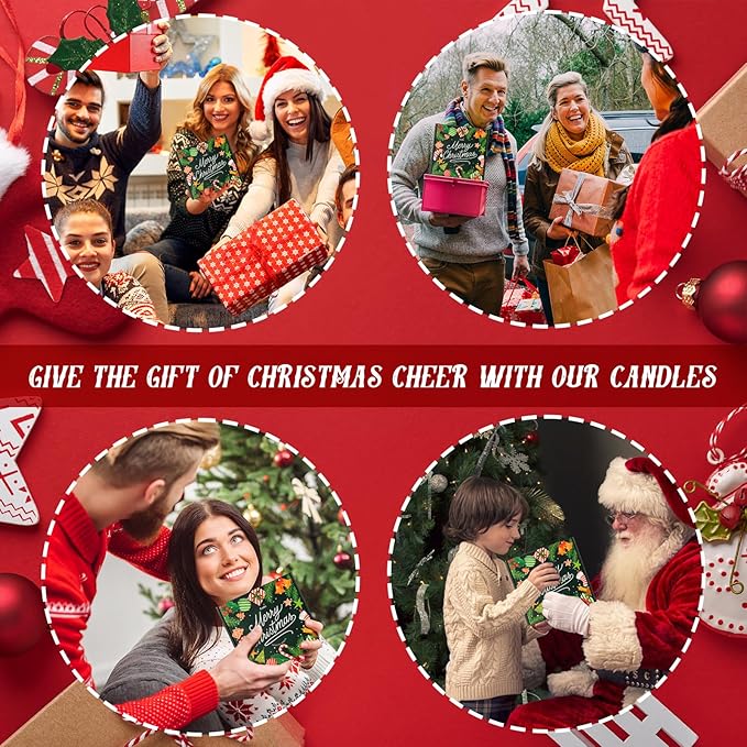 Auelife Christmas EVE Soy Candle - Sugared Plums Candied Fruits and Rum, 7 oz Aromatherapy Jar Candle, Christmas Gift for Women and Men